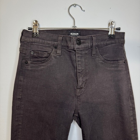 Hudson Barbara High Waist Super Skinny Jeans Size 25 Brown Stretch - Picture 3 of 15